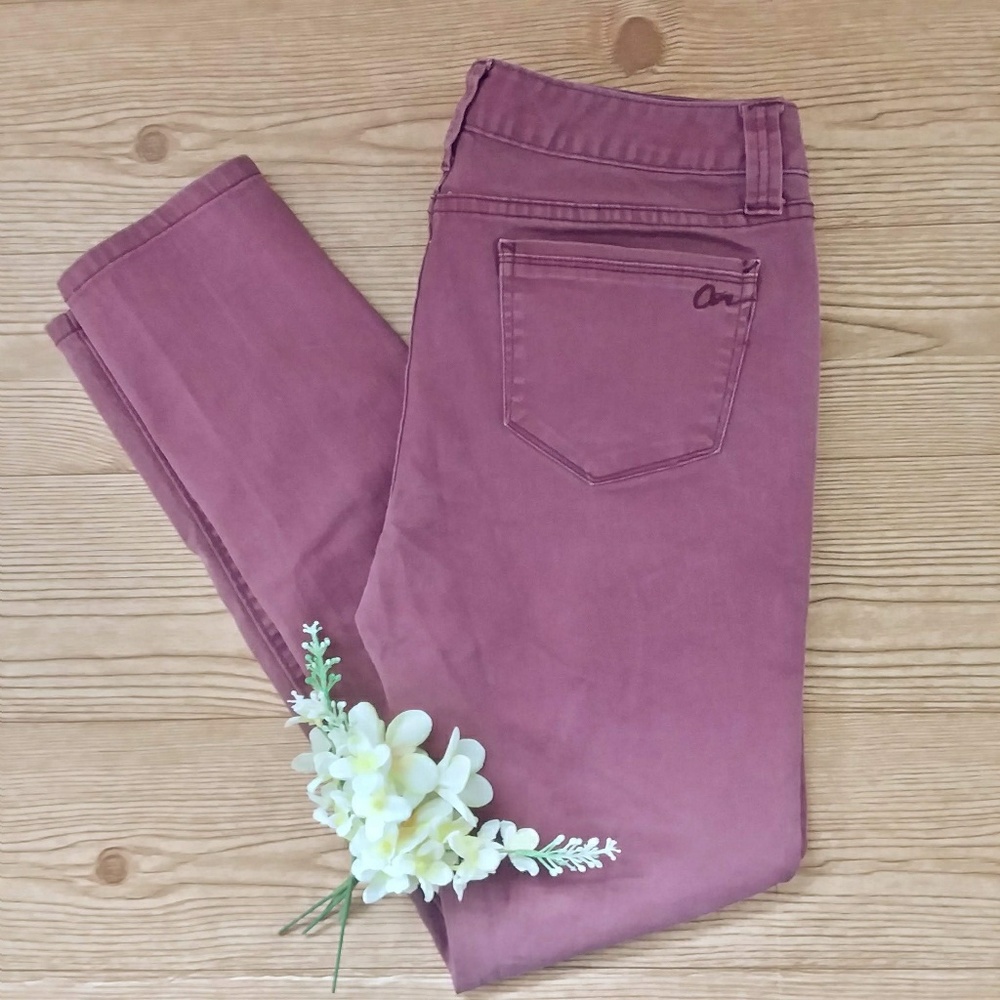 AMERICAN RAG Juniors Maroon Skinny Leg Jeggings
